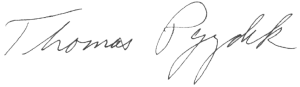 Tom Pyzdek signature Thomas Pyzdek's signature