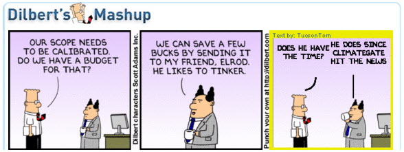 Strip of Dilbert Climategate Mashup