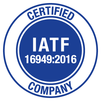 Logo of IATF 16949:2016 representing the global standard for automotive quality management systems.